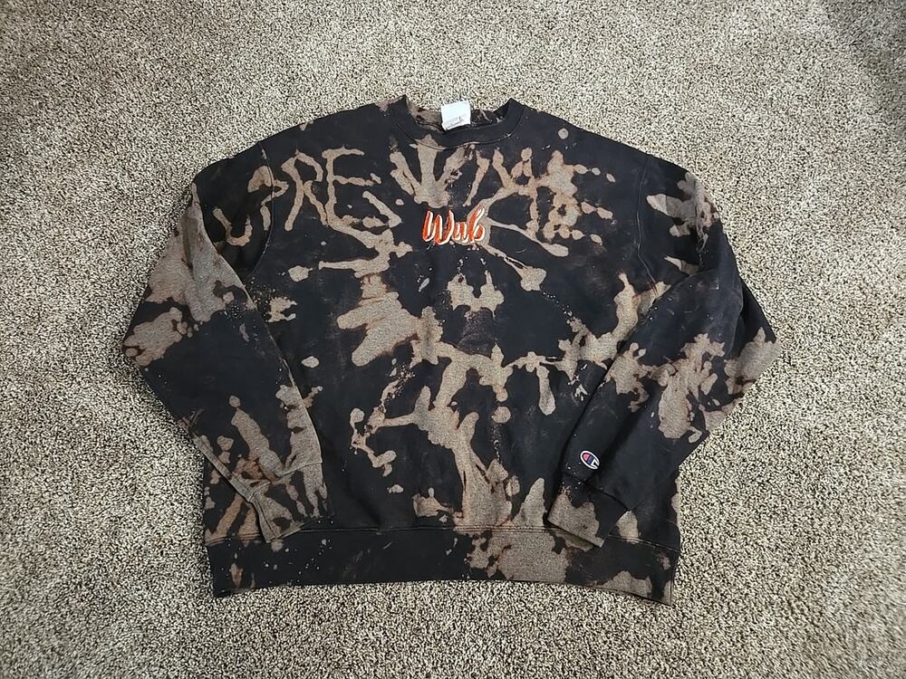 Champion Vtg Y2K Tie Dye Crewneck Sweatshirt Womans Sz XL Skater Grunge Relaxed